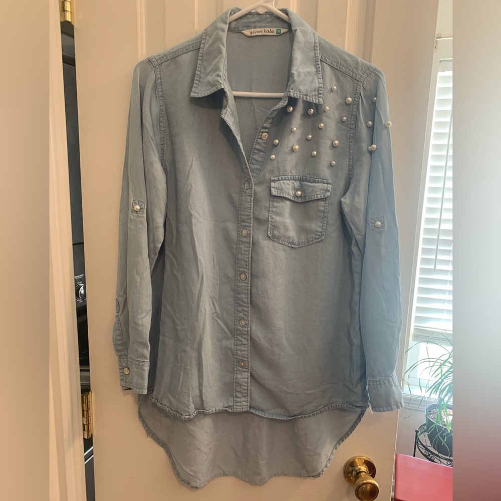 Given Kale ladies button up shirt dress